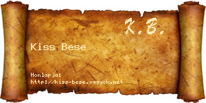Kiss Bese névjegykártya