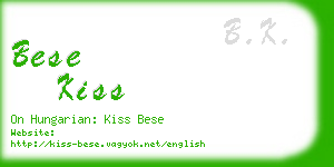 bese kiss business card